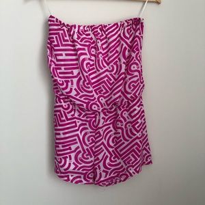 Strapless Fun Print Romper sz L
